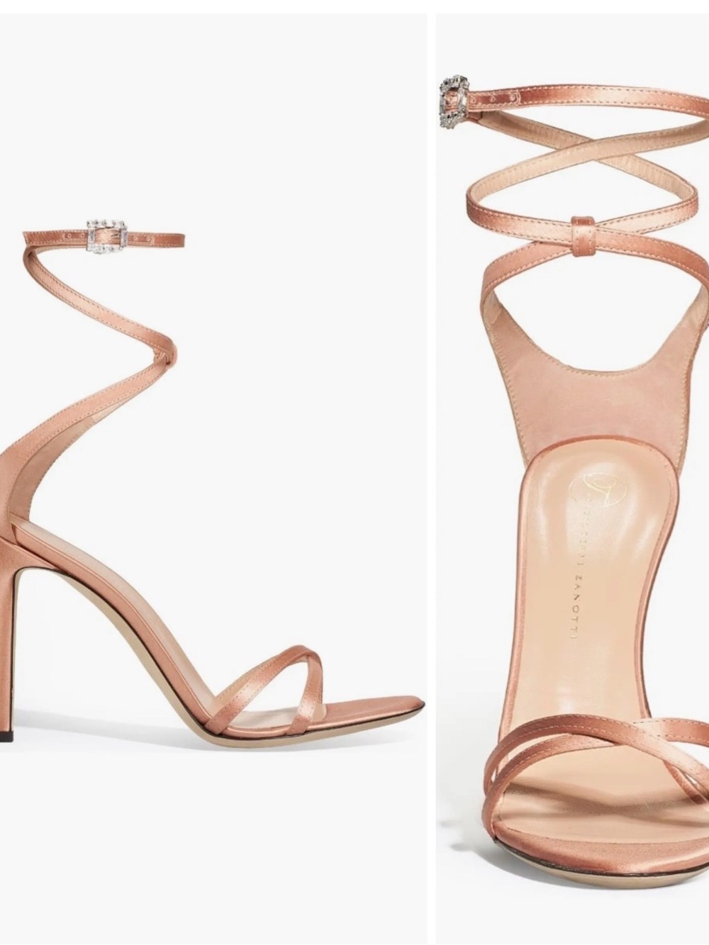 Temperley London Vixen Satin Strappy Sandals - Nude - Picture 2 of 5